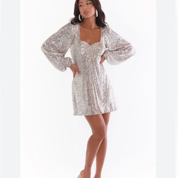 SHOW ME YOUR MUMU ANISTON MINI DRESS Holiday Christmas NYE Dress Size Medium - Picture 8 of 9